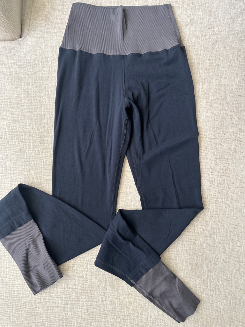 Nike Yoga Leggings with Gray Waistband and foot Cuffs